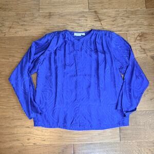 Vintage Blue saks fifth avenue silk blouse